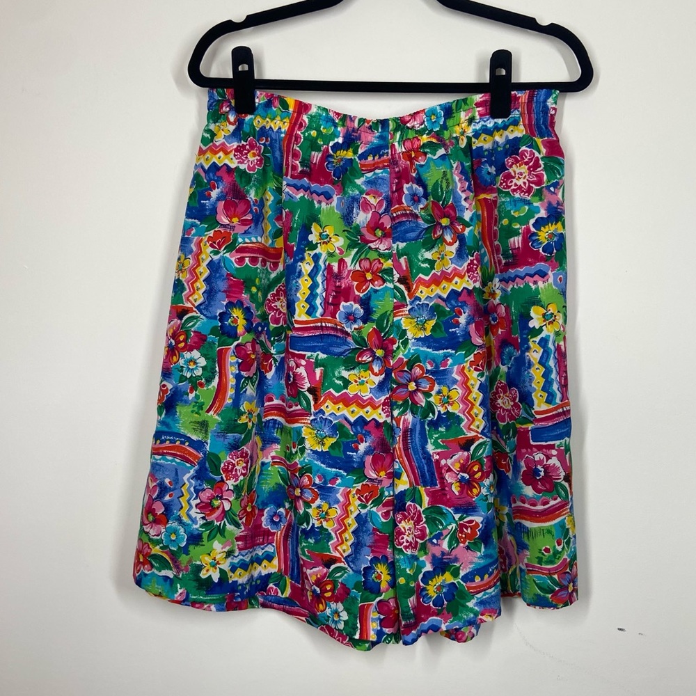 Koret Francisca Short Set Vintage Floral High Rise Elastic Waist - Picture 2 of 14